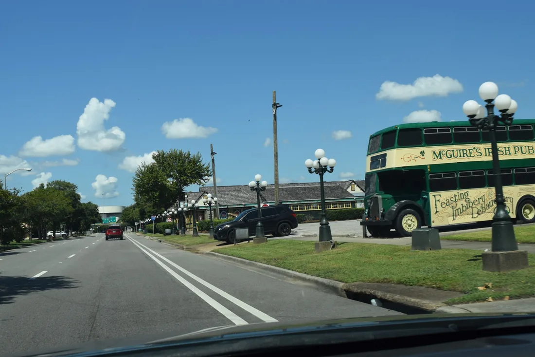 McGuire's Irish Pub bus in Downtown Pensacola