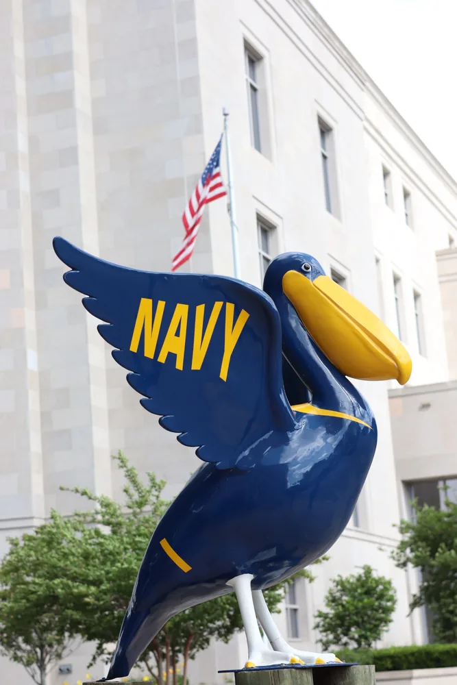 Navy pelican sculpture in Downtown Pensacola