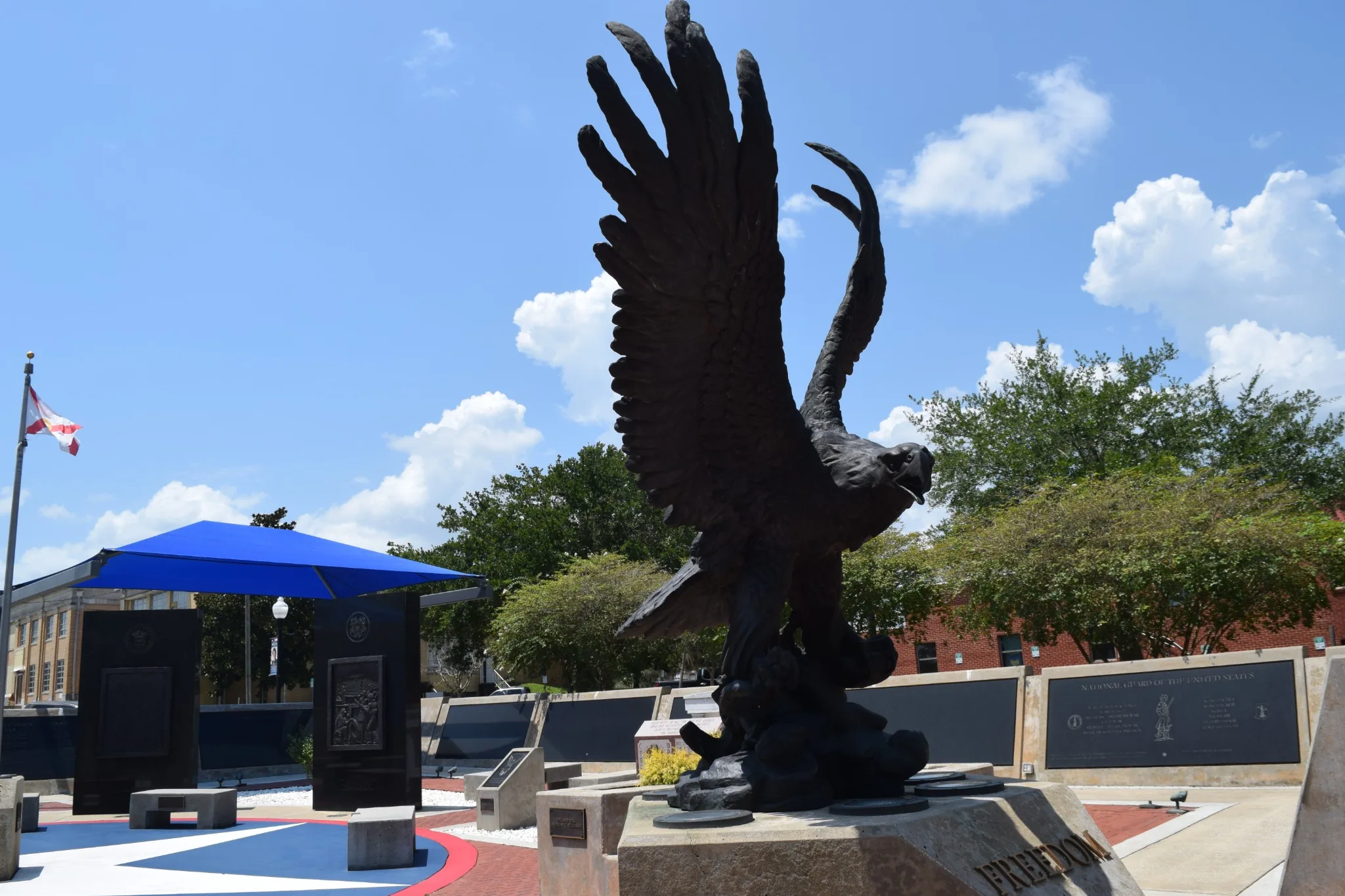 Eagle sculpture at the Santa Rosa County Veterans Memorial Plaza in Milton