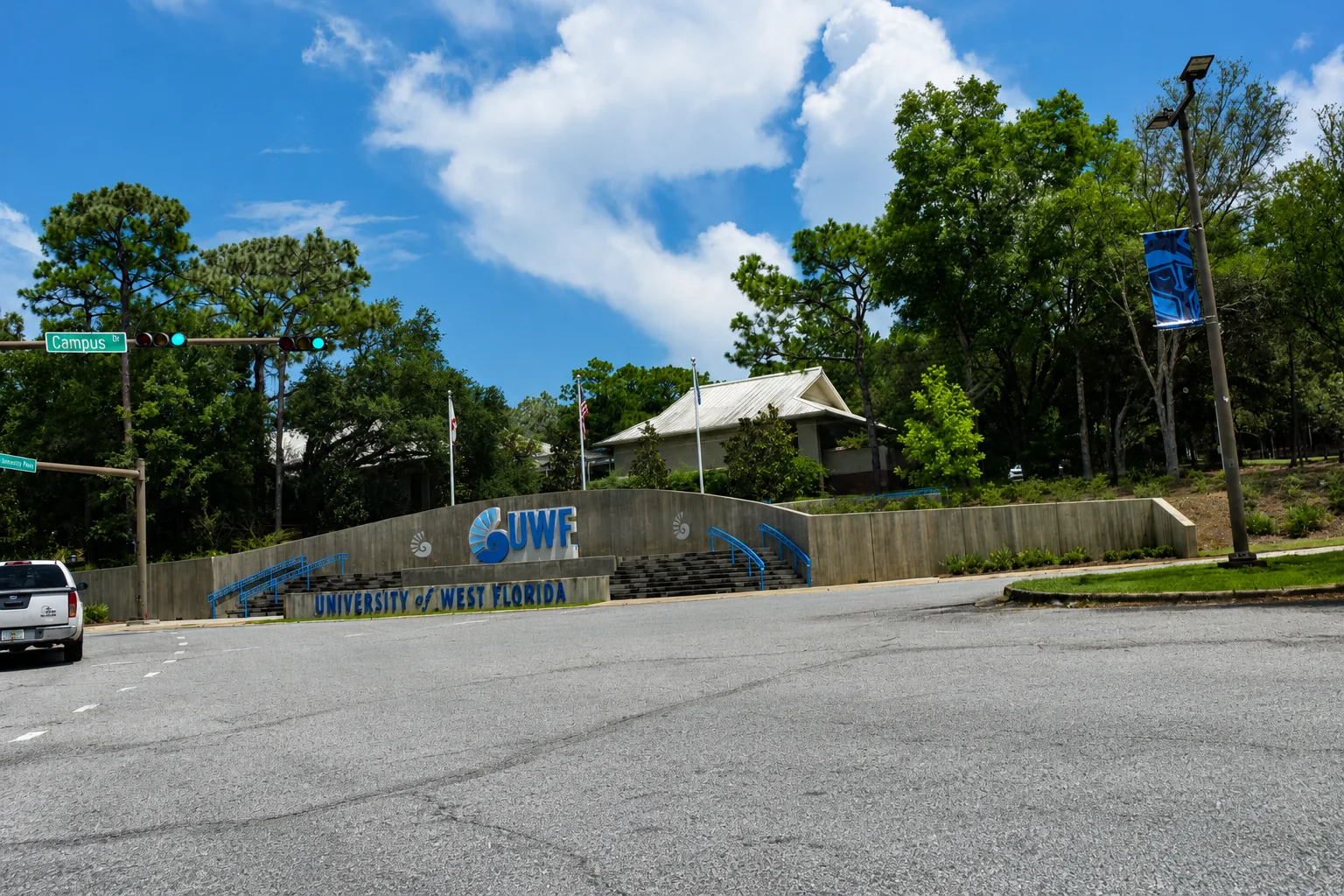 University of West Florida entrance at Campus Drive in Pensacola