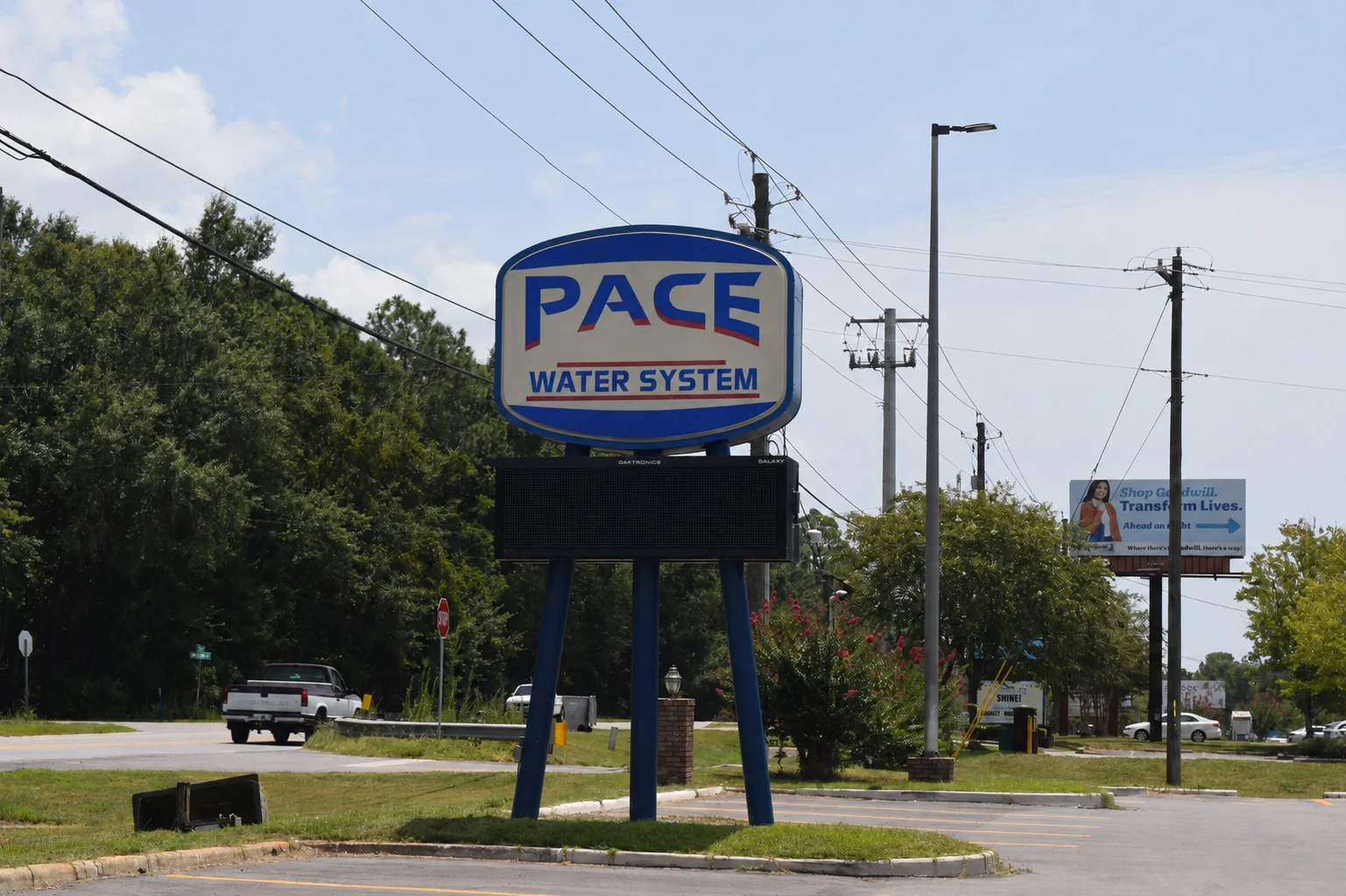 Pace Water System sign in Pace, Florida