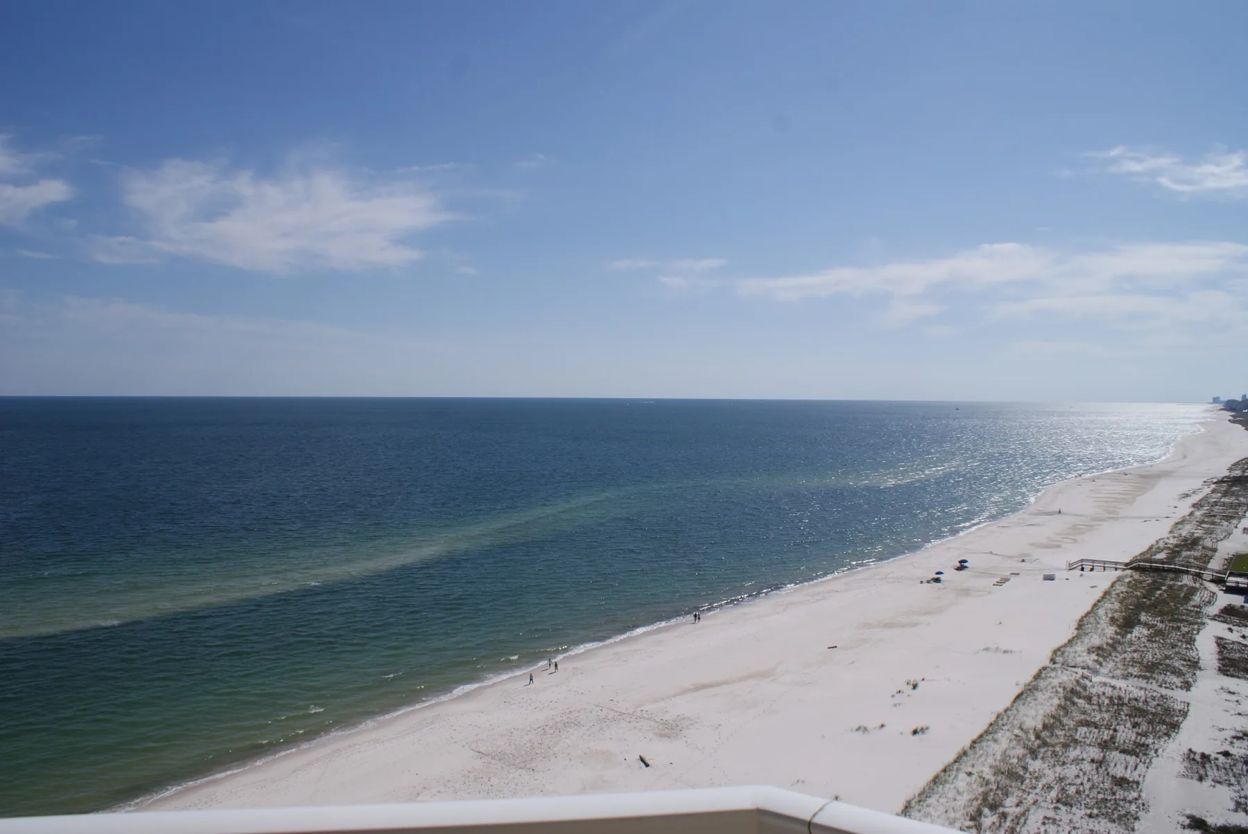White sand and Gulf waters at Pensacola Beach, Florida