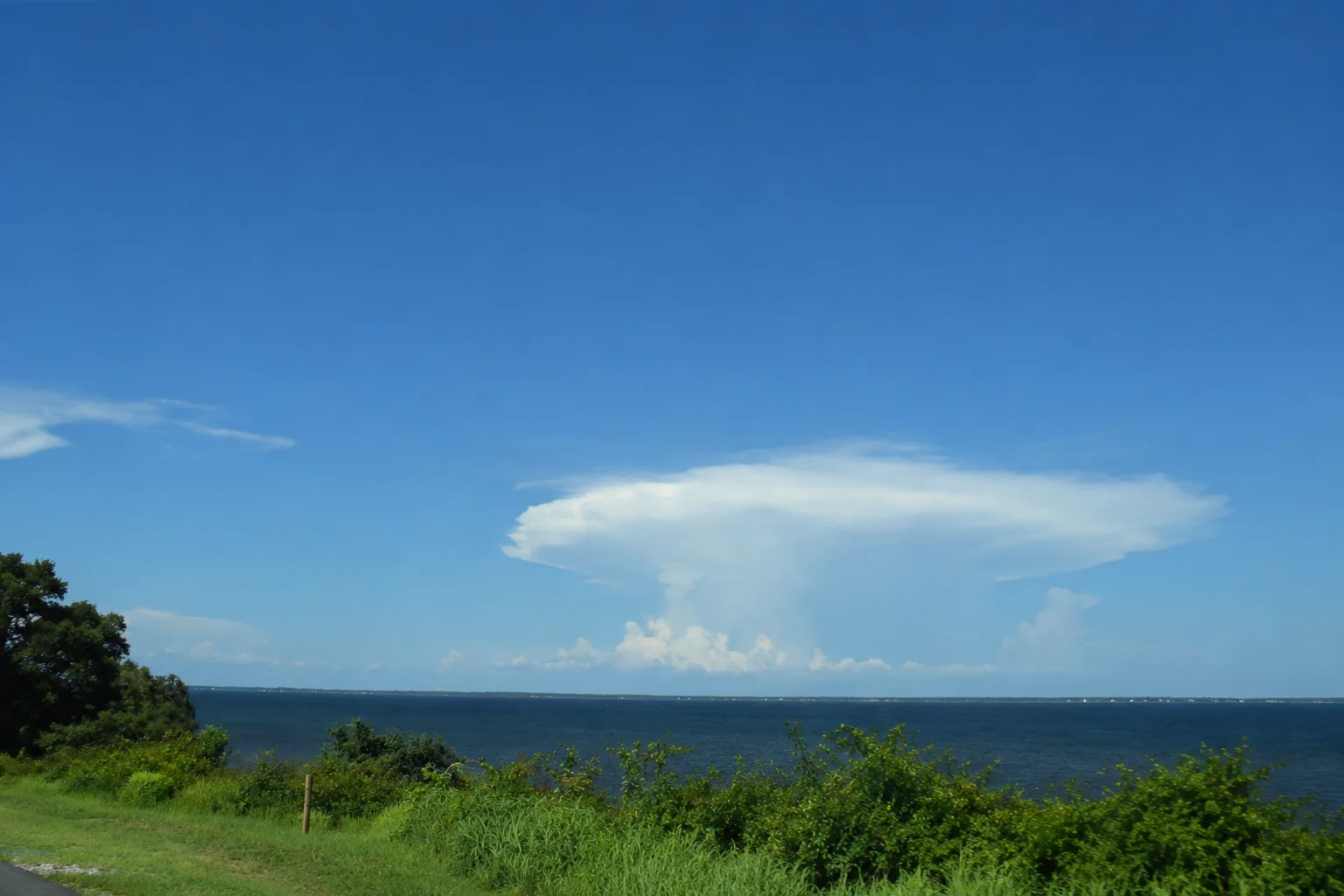 Escambia Bay and dramatic clouds viewed from Scenic Highway in Pensacola
