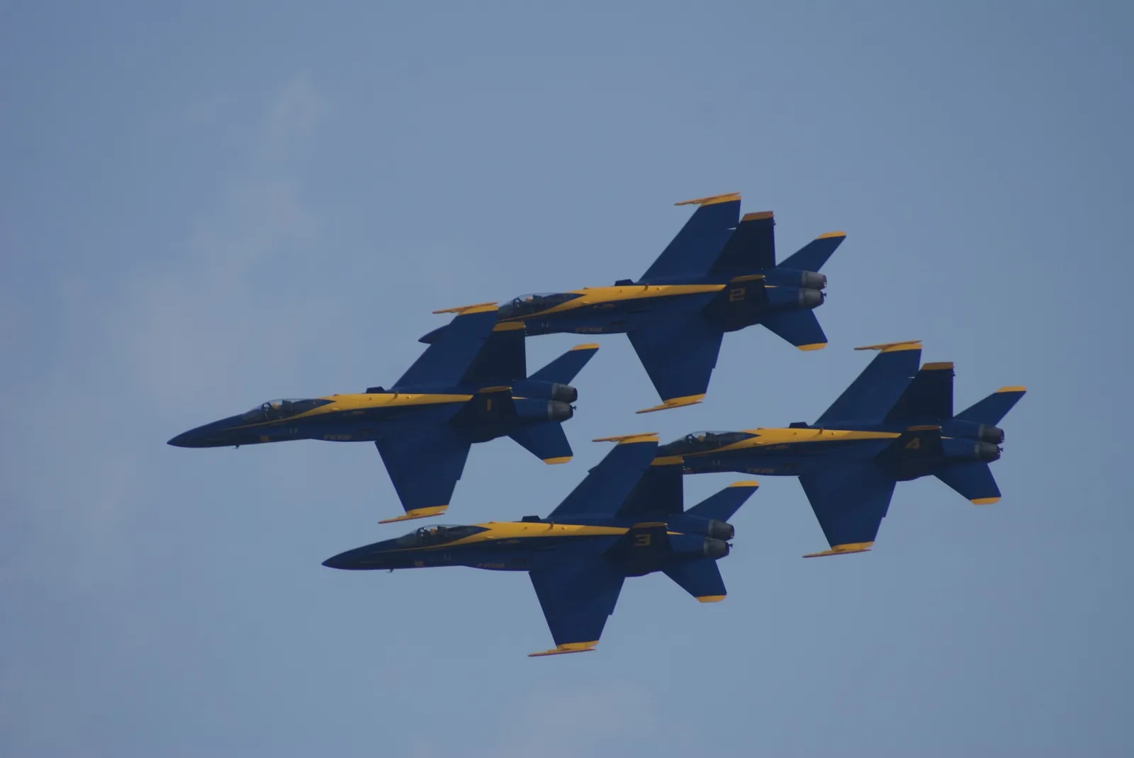 Blue Angels flying in formation over Pensacola